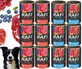 zestaw-12x400g-karma-mokra-dla-psow-rafi-mix-smakow-jagniecina-wolowina