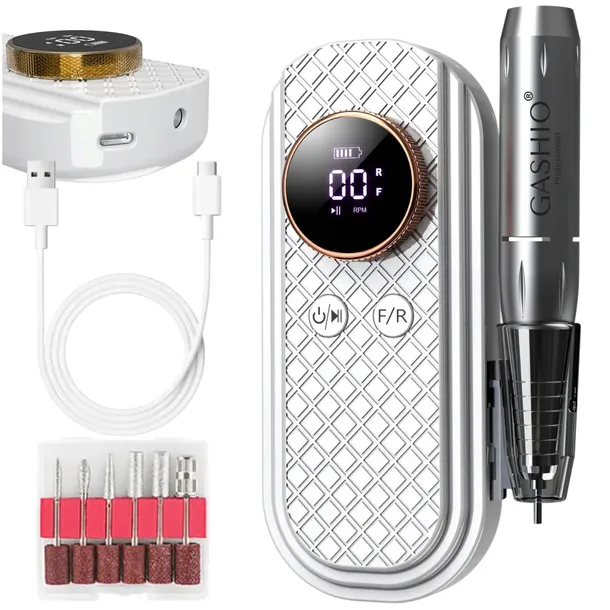 FREZARKA DO PAZNOKCI BEZPRZEWODOWA 50W Z ZESTAWEM FREZÓW 35,000RPM USB C