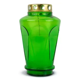 duzy-znicz-zalewany-21-cm-zielony-dp19sl-szklany-z-metalowym-kapturkiem