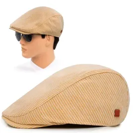 kaszkiet-meski-bawelniany-na-lato-czapka-w-paski-jasnobrazowy-pako-jeans