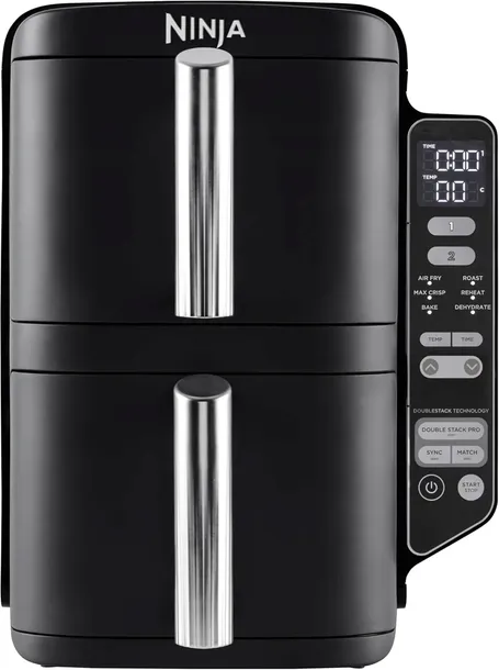 FRYTKOWNICA BEZTŁUSZCZOWA AIRFRYER NINJA X2 SZUFLADY X2 POSIŁKI NA RAZ