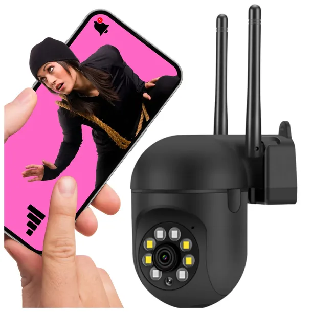 KAMERA ZEWNĘTRZNA WIFI IP OBROTOWA FULL HD DETEKCJA RUCHU WIDOK NOCNY