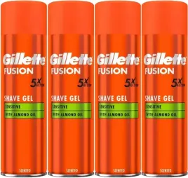 gillette-zel-do-golenia-fusion-sensitive-4-x-200-ml