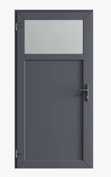 DRZWI ZEWNĘTRZNE TECHNICZNE GOSPODARCZE PCV 100X205 cm ANTRACYT LEWE