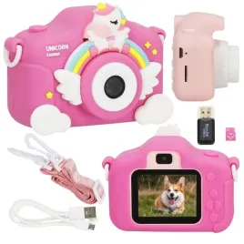 aparat-cyfrowy-dla-dzieci-fotograficzny-40mpx-3-gry-rozowy-jednorozec-karta