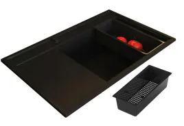 zlew-granitowy-pyramis-camea-79x50-black-edition-mat-prawy-gratis-wkladka