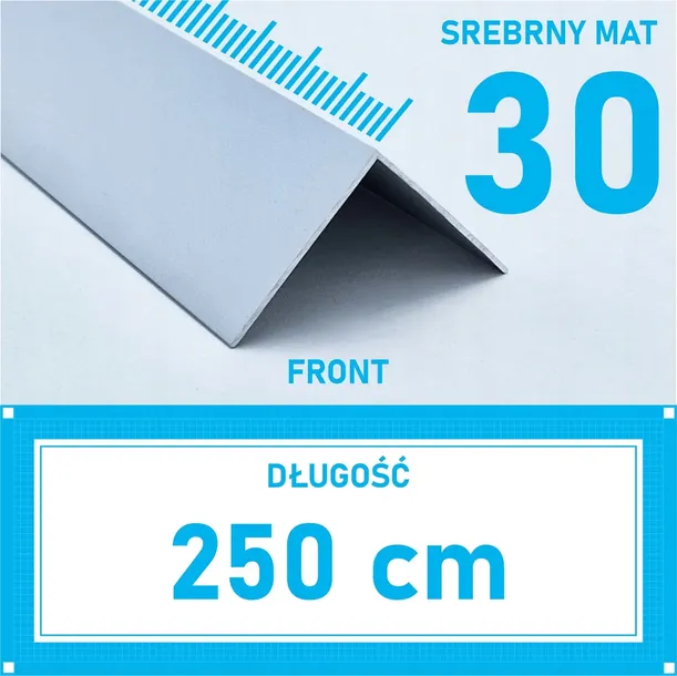 KĄTOWNIK aluminiowy 30x30mm anodowany 250cm