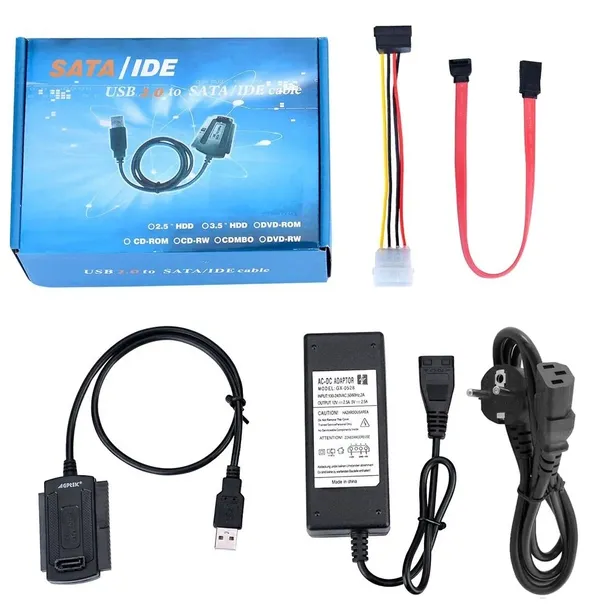 ADAPTER USB do DYSK ATA IDE 2.5 3.5 SATA 1,5A Zasilacz Dysku