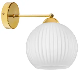zlota-lampa-kinkiet-scienny-nowoczesna-szklany-klosz-bialy-ryflowany-led