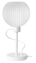 stylowa-lampka-nocna-biurkowa-nowoczesna-szklany-klosz-plisowany-bialy-led