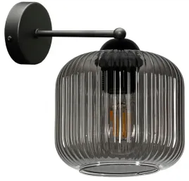 lampa-kinkiet-scienny-nowoczesny-szklany-plisowany-klosz-grafit-led-e27
