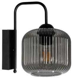 lampa-kinkiet-scienny-nowoczesny-szklany-plisowany-klosz-grafit-led-e27