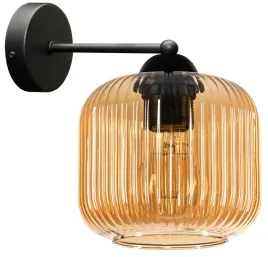 lampa-kinkiet-scienny-nowoczesny-szklany-plisowany-klosz-miodowy-led-e27