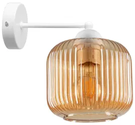 lampa-kinkiet-scienny-nowoczesny-bialy-szklany-plisowany-klosz-miodowy-led