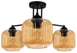 lampa-wiszaca-sufitowa-nowoczesna-zyrandol-szklany-klosz-plisowany-miodowy
