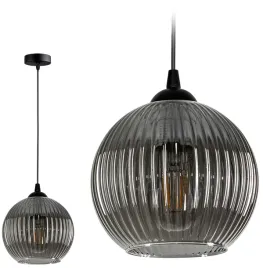 lampa-wiszaca-sufitowa-zyrandol-nowoczesny-szklana-kula-plisowana-grafit