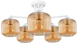 lampa-wiszaca-sufitowa-zyrandol-bialy-szklany-klosz-plisowany-miodowy-led