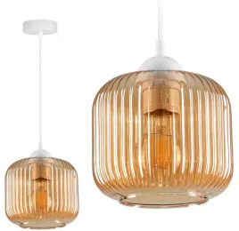 lampa-wiszaca-sufitowa-zyrandol-bialy-szklany-klosz-plisowany-miodowy-led