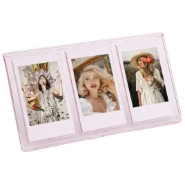 ramka-stojaca-na-3-zdjecia-natychmiastowe-zink-fuji-instax-mini-rozowa