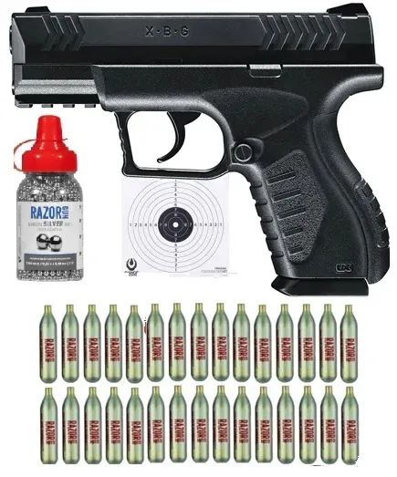 PISTOLET WIATRÓWKA NA GAZ 4,5MM + 1500 SZT BB +20 SZT CO2 ZESTAW IDEALNY