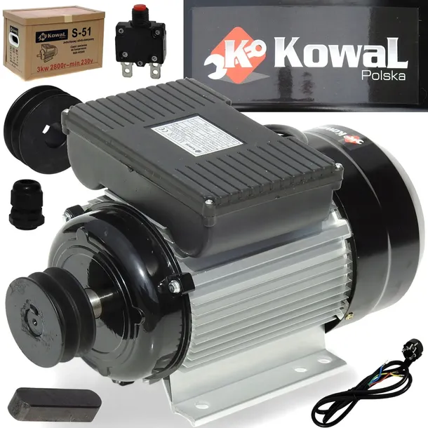 SILNIK 3 kw 2850r 230v elektryczny jednofazowy do kompresor olejowy KOWAL