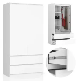szafa-dwudrzwiowa-90-cm-sypialnia-2-drzwi-2-szuflady-4-polki-pojemna-biala