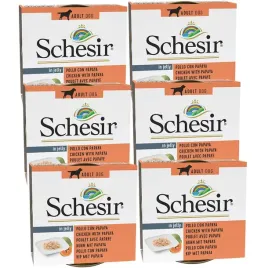 mokra-karma-dla-psa-schesir-adult-fruit-filety-z-kurczaka-z-papaja-6x150g
