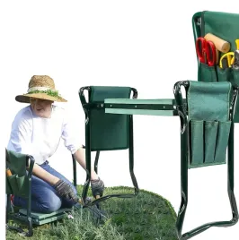 klecznik-taboret-krzeslo-stolek-przybornik-ogrodowy-skladany-3w1-zielony