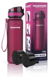 bidon-filtr-butelka-aquaphor-city-bordowa-2-wklady-filtrujace