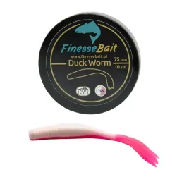 finesse-bait-duck-worm-75mm-rozowo-bialy-105-przynety-na-pstragi-okonie