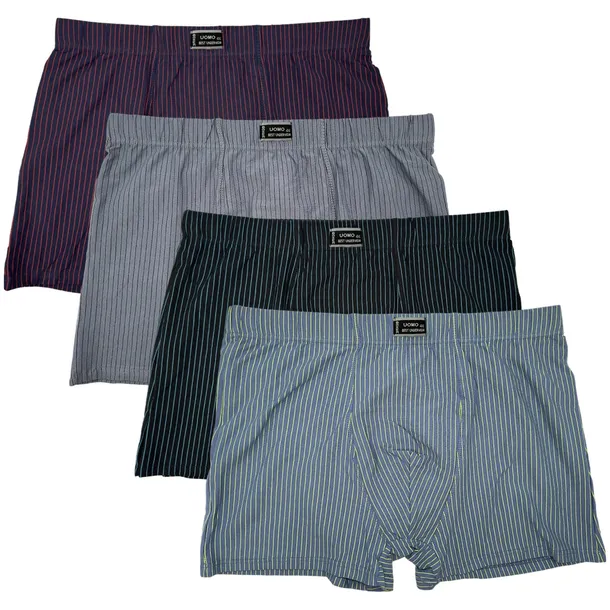 4x BOKSERKI MĘSKIE BAWEŁNIANE DUŻE W PASKI 6XL