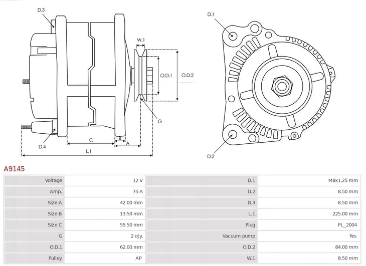 alternator-a9145-autostarter-numer-katalogowy-czesci-a9145