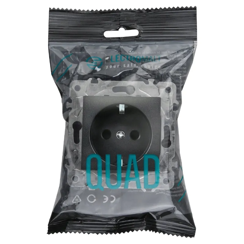 gniazdo-schuko-czarne-quad