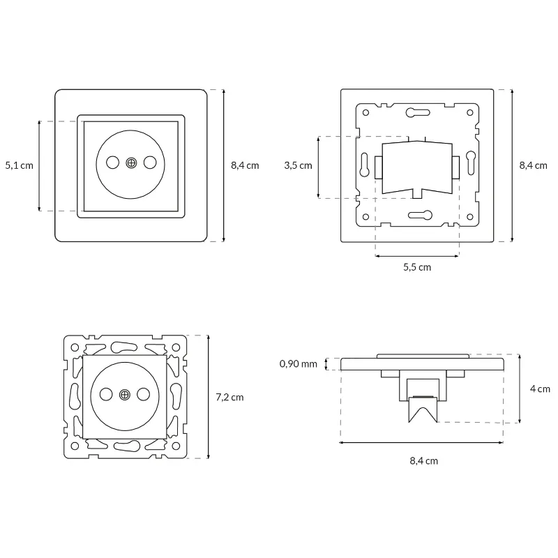 gniazdo-schuko-biale-quad-stan-nowy