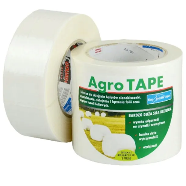 Taśma naprawcza do bel folii pryzmowych tuneli biała 100X25mb AGROTAPE