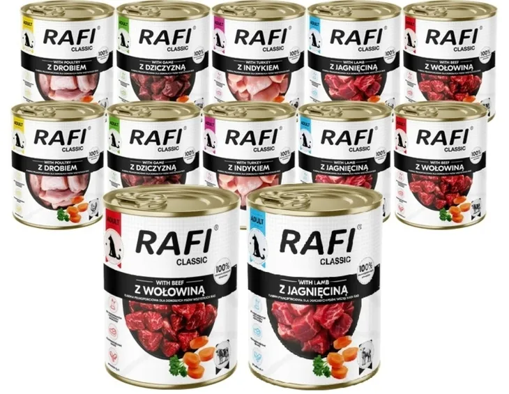 Rafi Classic karma mokra dla psa mix smaków 12 x 800g