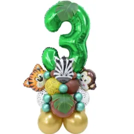 balony-zoo-zwierzeta-zielone-dekoracja-urodziny-cyfra-3