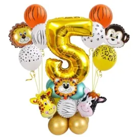 balony-foliowe-zlote-cyfra-5-zwierzeta-zoo-urodziny-party-dekoracja