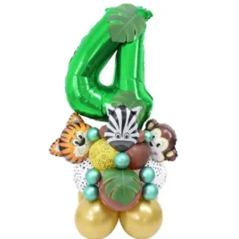balony-zoo-zwierzeta-zielone-dekoracja-urodziny-cyfra-4