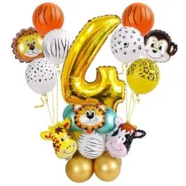 balony-foliowe-zlote-cyfra-4-zwierzeta-zoo-urodziny-party-dekoracja