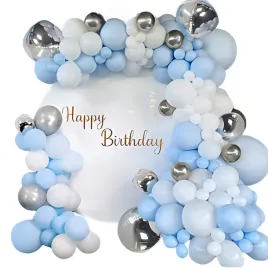 balony-girlanda-balonowa-biala-niebieska-srebrna-dekoracje-urodziny-luk-xxl
