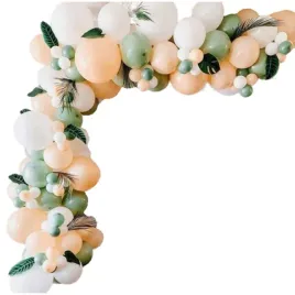 girlanda-balonowa-balony-zielone-biale-zoo-zwierzeta-urodziny-dekoracja