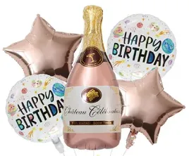 balony-foliowe-alkohol-szampan-rose-gold-gwiazdki-urodziny-dekoracja