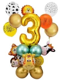 balony-foliowe-lateksowe-cyfra-3-zlota-zoo-zwierzeta-dekoracja-urodziny