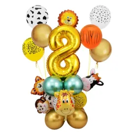 balony-foliowe-zlote-cyfra-8-zwierzeta-zoo-urodziny-dekoracja-party