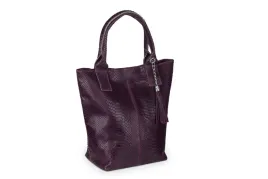 torba-skorzana-vera-pelle-olivia-snake-bordo