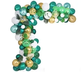 balony-na-urodziny-chrzest-roczek-biale-zlote-zielone-girlanda-balonowa-luk