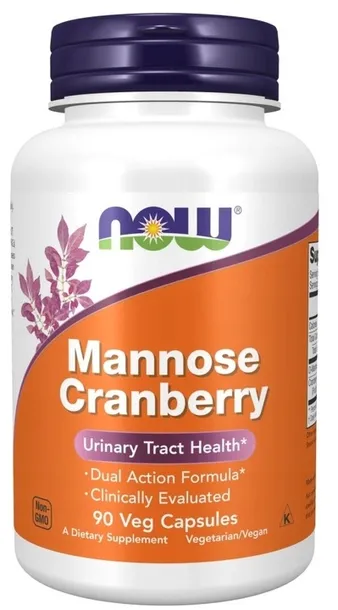 NOW FOODS D-Mannoza z Żurawiną Mannose Cranberry układ moczowy 90 kapsułek