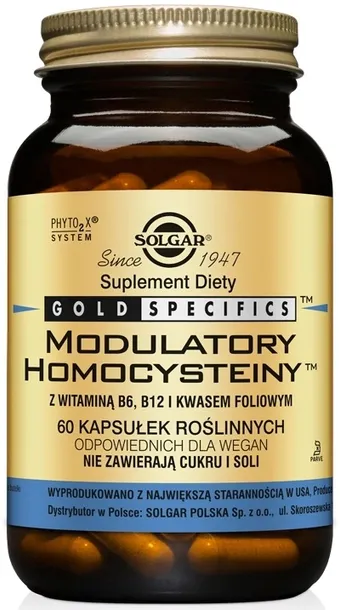 SOLGAR MODULATORY HOMOCYSTEINY 60k TMG B12 FOLIAN GLICYNA