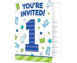 zaproszenia-doodle-1st-birthday-niebieskie-8szt